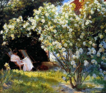  Marie Kunst - Marie en el jardin Peder Severin Kroyer impressionistische Blumen